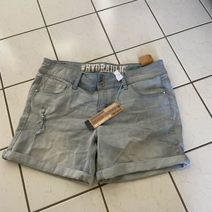 light washed jean shorts